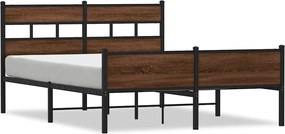 vidaXL Cadru pat fără saltea stejar maro 150x200 cm lemn prelucrat