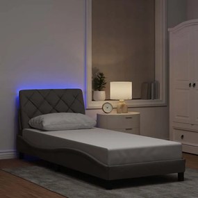 vidaXL Cadru de pat cu LED fără saltea Taupe 80x200 cm Material