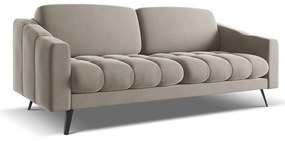 Canapea bej cu tapițerie din catifea 202 cm Nalu – Makamii