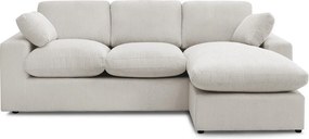 Colțar bej cu tapițerie din catifea reiată Belair – Bobochic Paris