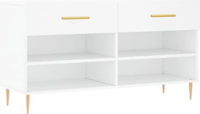 vidaXL Bancă de pantofi, alb, 102x35x55 cm, lemn prelucrat