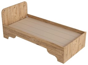 Pat de o persoană 80 cm Poleso 2 (pin atlantic + bej) (cu somieră). 1094827