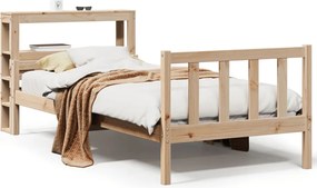 vidaXL Cadru pat fără saltea, 100x200 cm, lemn masiv pin