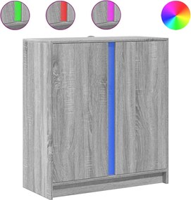 vidaXL Dulap cu LED, gri sonoma, 77x34x85 cm, lemn prelucrat