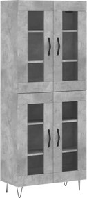 vidaXL Dulap înalt, gri beton, 69,5x34x180, lemn compozit