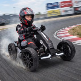 AIYAPLAY Go-Kart Electric pentru Copii 12V cu 2 Motoare, Negru | Aosom Romania