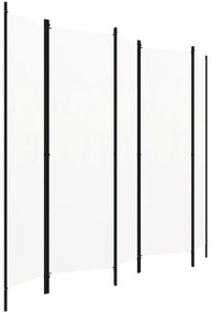 320723 vidaXL Paravan de cameră cu 5 panouri, alb crem, 250 x 180 cm