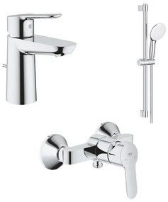 Set baterii lavoar dus Grohe BauEdge si dus cu bara Tempesta crom lucios