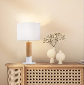 Lampă de masă CARROL 1xE27/40W/230V albă/maro