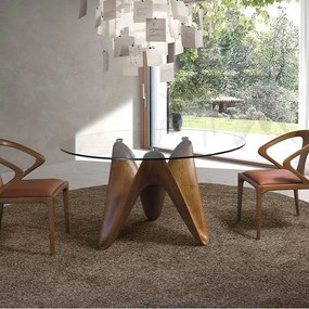 Masa dining design modern Walnut Round 140cm
