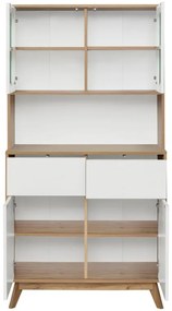 Vitrină albă/în culoare naturală cu aspect de lemn de stejar 84x165 cm Skandi – Støraa