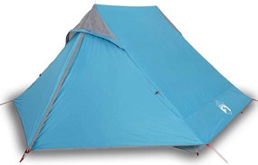 vidaXL Cort camping pentru 2 persoane, albastru, impermeabil