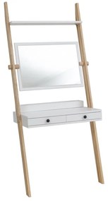 Suport cu sertar și oglindă Ragaba Leno, alb