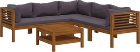 vidaXL Set mobilier grădină cu perne, 6 piese, lemn masiv acacia