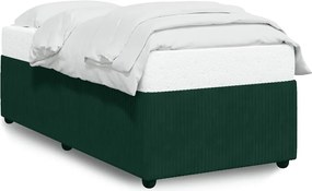 vidaXL Cadru de pat fără saltea, verde închis, 100x200 cm, catifea