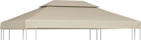 vidaXL Copertină de rezervă acoperiș pavilion, bej, 3x4 m, 310 g/m²