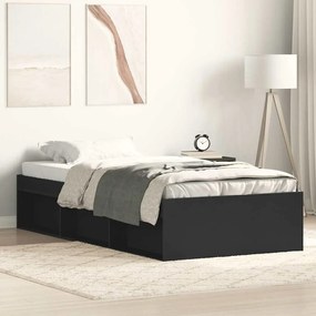 vidaXL Cadru pat, negru, 90x200 cm