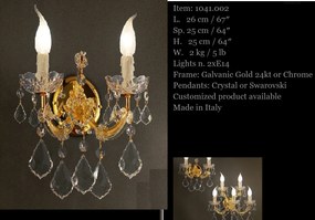 Aplica cu 2 brate design LUX Cristal Asfour MARIA THERESA
