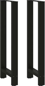 vidaXL Picioare de masă de bar, negre, 2 buc., 50x(110-111) cm, oțel