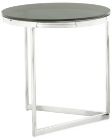 Masuta de cafea rotunda din sticla Wynona 40x40x42 cm negru/argintiu