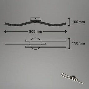 Plafonieră LED Brilo LED/19W/230V 3000K negru