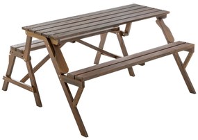 Masă/banc de grădină, 2in1, maro, ZAGIR