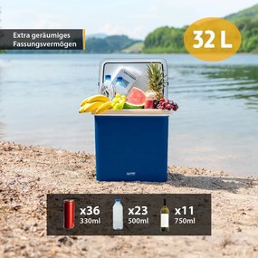 Geantă frigorifică electrică First Austria FA-5170-BU, 58W, 32 L, clasa E, separator intern, 12/220/240 V, albastru/alb