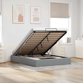 vidaXL Cadru de pat otoman fără saltea Gri deschis 140x190 cm Material