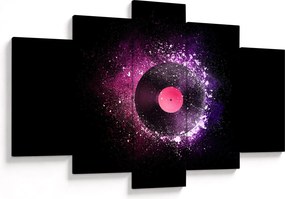 Tablou - Disc de vinil roz-violet (150x105 cm)