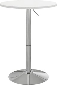 HOMCOM Masă de bar rotundă masă înaltă pentru bucătărie reglabilă în înălțime 69-91 cm blat pivotant la 360° alb și argintiu | Aosom Romania