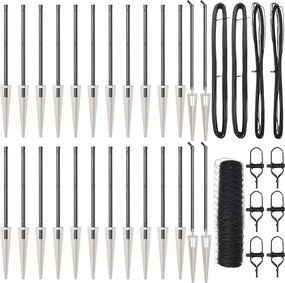 vidaXL Stâlp de gard. Gri 50 x 0,4 m (plasă 36 mm) Oțel și PVC