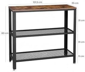 Masa Consola Vintage Cu 2 Polite, 101,5 x 35 x 80 Cm