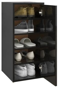 Pantofar, negru extralucios, 32x35x70 cm, PAL negru foarte lucios, 1, negru foarte lucios, 1