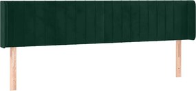 vidaXL Tăblie de pat cu aripioare verde închis 163x16x78/88 cm catifea