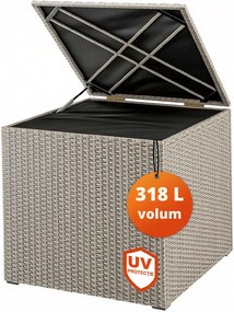 Ladă de depozitare din poliratan RICCO, 318L, 75x75x70 cm, crem Casaria