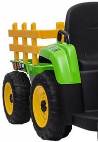 Tractor Electric XXL cu acumulator pentru copii NOVOKIDS™ Little Farmer , Cu remorca, Melodii si USB , 3-8 ani , Baterie12V, 2 Viteze, lungime 137