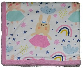 Pătură pentru copii roz/bej 80x100 cm – OYO kids