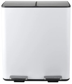 Coș de gunoi alb mat pentru reciclare/cu pedală 2x20 l din oțel Aliya – Spirella