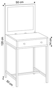Masă de toaletă MARY 128x50 cm maro/neagră