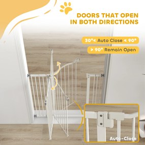 PawHut Poartă Extensibilă pentru Câini fără Șuruburi, Poartă de Siguranță Reglabilă, 94-100x94 cm, Alb | Aosom Romania