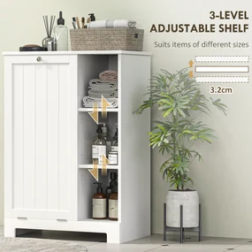 HOMCOM Dulap Modern pentru Rufe cu Coș Detașabil și  Compartimente de Depozitare, 60x38x86 cm, Alb | Aosom Romania