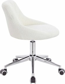 HR1054K Scaun Crem Boucle cu Bază Cromata