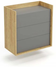 Comoda modulară Mobius S3 natur/gri - H83