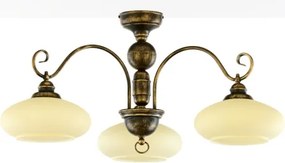 Brilagi - Lustră montată pe tavan MOLLERO 3xE27/15W/230V Ø 84 cm bronz/patină