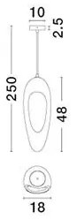 Lustra/Pendul design modern, TEMPUS-LEFKO, L 18cm