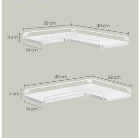 Rafturi de colt TAYLOR 29x40 cm, set 2 buc, albe