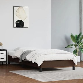 346877 vidaXL Cadru de pat, maro, 90x190 cm, piele ecologică