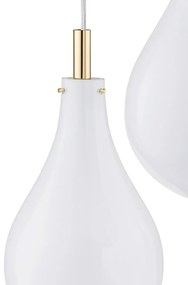 Lustra cu 3 Pendule sticla design decorativ OAKLAND alb/auriu