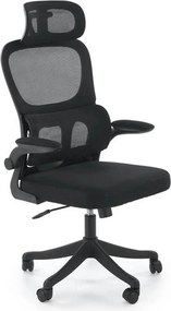 Scaun birou SOREN, negru, stofa clasica/plastic, 62x62x116/124 cm