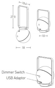 Lampă LED dimabilă de exterior Zambelis E233 LED/1,5W/3,7V 2600 mAh IP44 negru